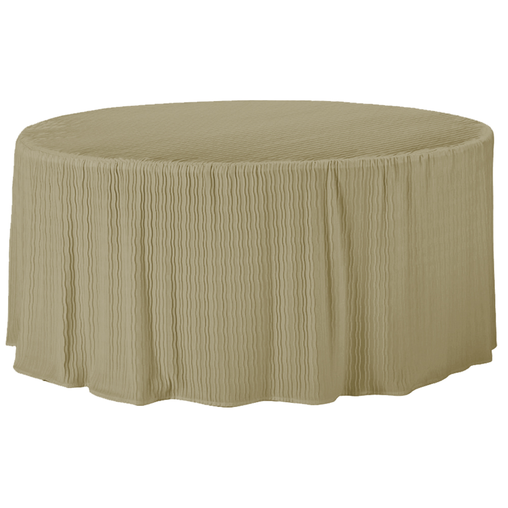 60 Inch Round Champagne Tablecloth