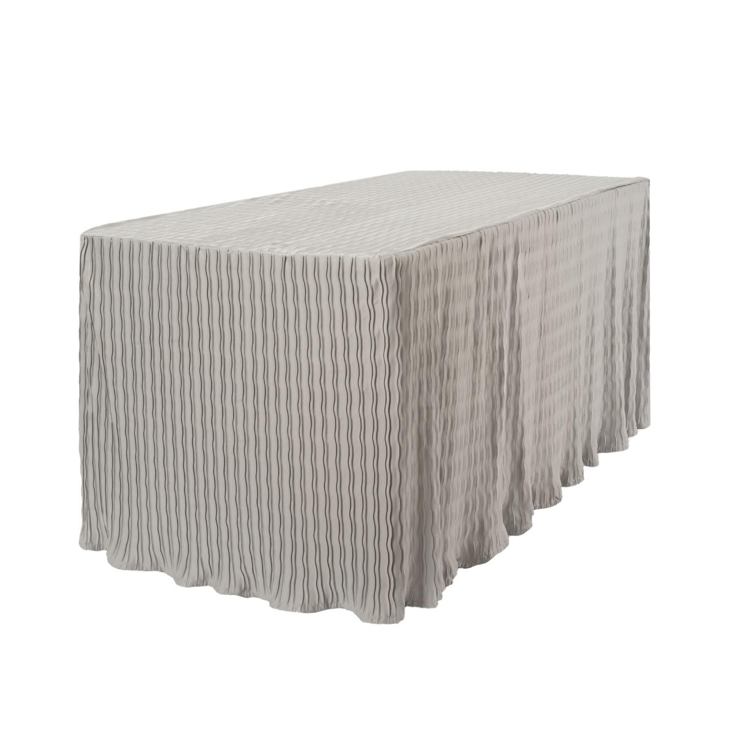 6' silver rectangular folding table cloth